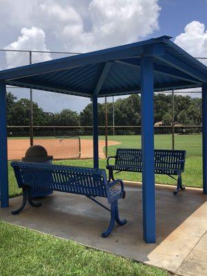 Covers area on front of baseball field