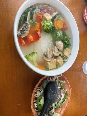 Vegetarian pho noodle soup