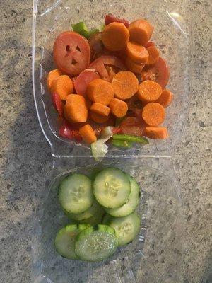 The "cucumber salad" I separated the cucumbers from the rest and there's only 12 slices