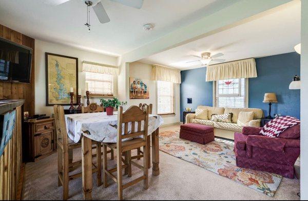 Guests love this charming and comfortable upstairs suite w private bath, kitchenette, queen bed and sleeper sofa.