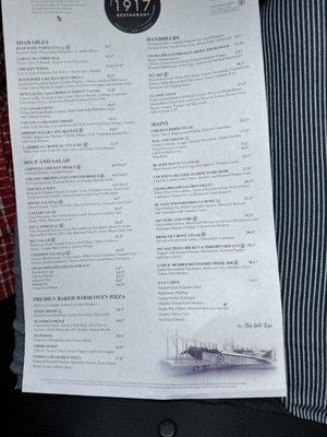 Regular menu