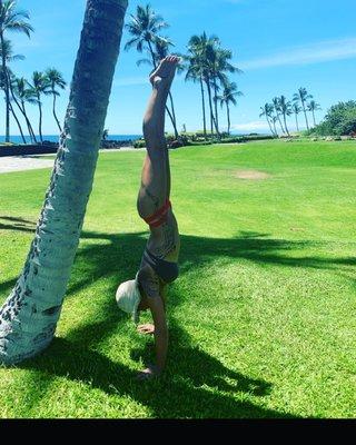 Handstand in the tropics.