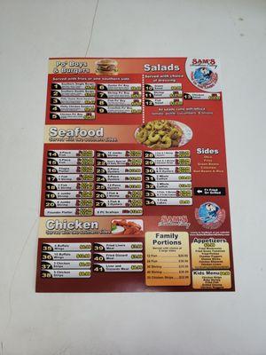 The menu