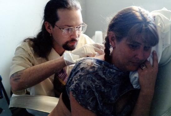 1997 Steve gives Becca the first Crossroads Tattoo