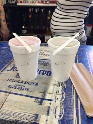 Me and suga's first drink of the day his and hers