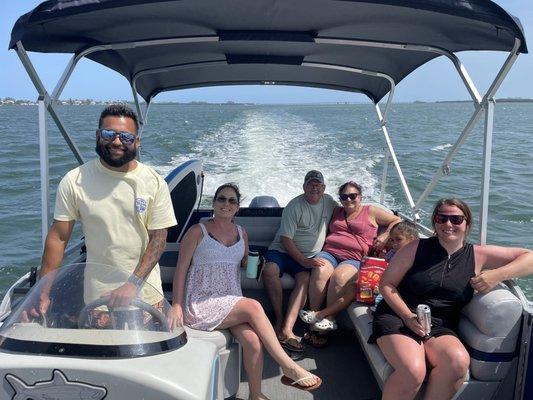 Fathers Day on the pontoon boat.