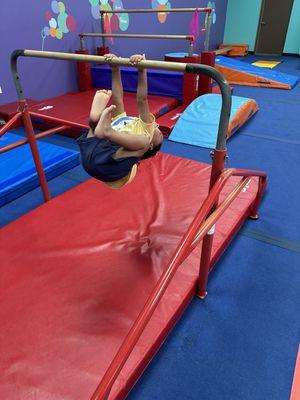 My son exploring around at the little gym