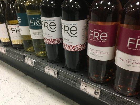 Non-alcoholic wine selection at specs