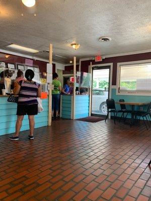 Takeout/Pickup ordering counter and partial view of dining area