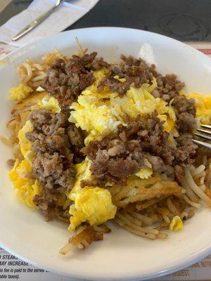 Breakfast Sausage Egg & Cheese Hashbrown Bowl