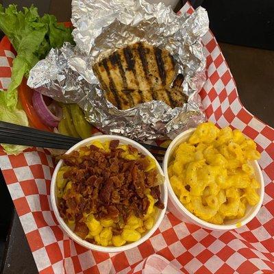 Grilled Chicken, Mac & Cheese, Corn