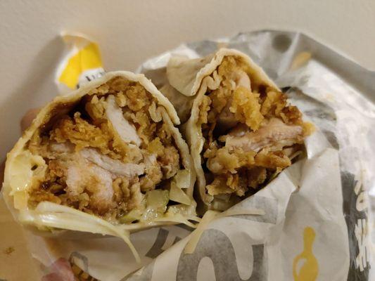 Inside of the Asian Chicken Wrap