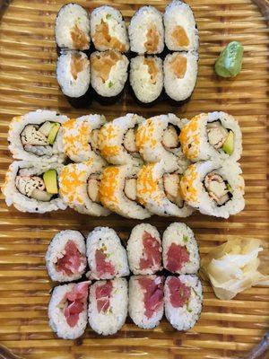 This was the Sushi Combo with JB Roll, California Roll, and Tekka Roll