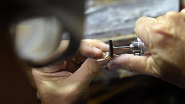 Ron polishing a custom design.