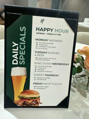 Happy hour daily specials