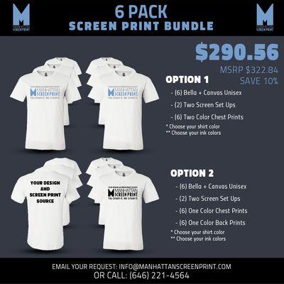 6 Pack - Screen Print Bundle