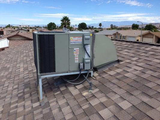 American Standard package heat pump installation.