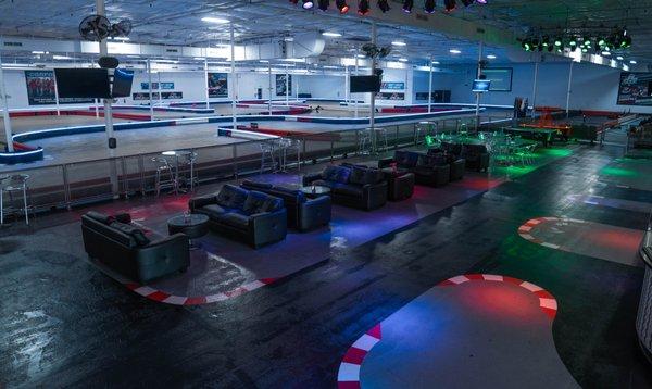 The lobby at K1 Speed Dallas.