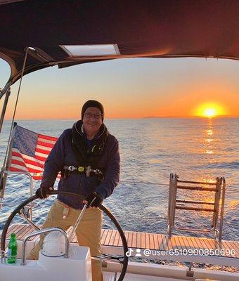 Sailing offshore in the Channel Islans National Park heading home from Santa Barbara Island's beautiful anchorange!