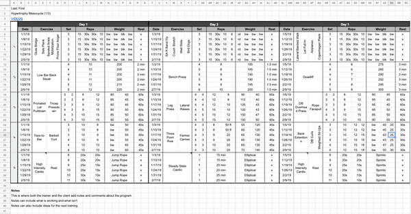 Example 6 week program