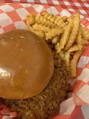 Daily special Sloppy Joe with Fries