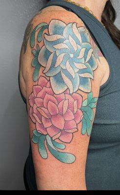 Beginning portion of my succulent sleeve.