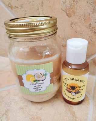 PJ's Organic Lemon Coconut Scrub & Coconut Oil