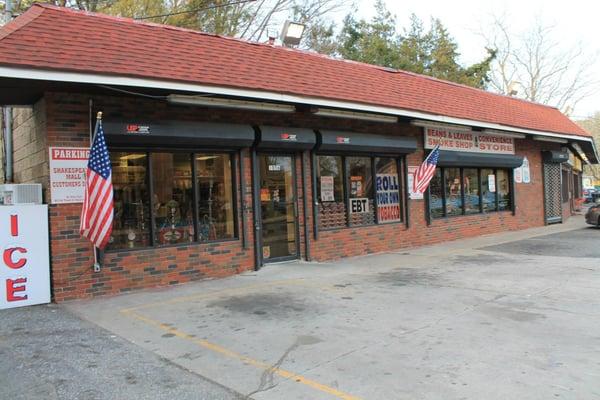 Store front and parking lot