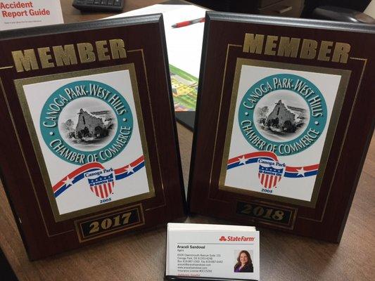 Proud member of the Canoga Park-West Hills Chamber of Commerce in 2017 and 2018