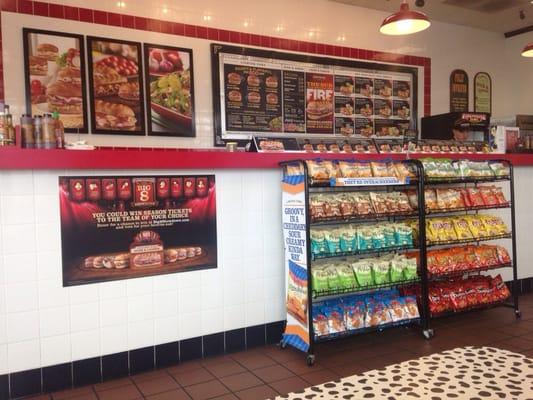 You walk in and walk the entire length of this counter to get to the cashier. It just seems rather inefficient if you ask me.