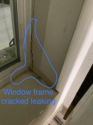 Window frame cracked