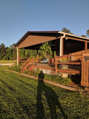 Cute little porch area next to the pool/bathrooms