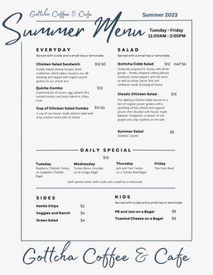 Summer 2023 Menu