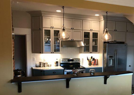 A spacious and stunning new kitchen now wide open into the dining room.