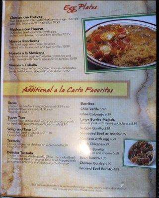 The menu features a small selection of Mexican breakfast favorites, which works as the restaurant doesn't open until 10 in the morning.