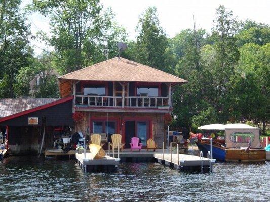 Establishment shed in 1908 the Boat livery continues to provide boat tours and rentals on Blue Mt. Lake.