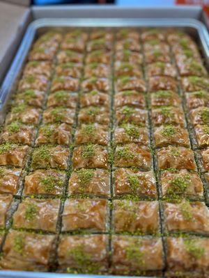 Fresh delicious Turkish Baklava with Pistachio,