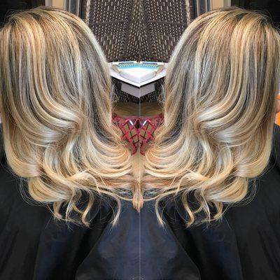 Buttery blonde balayage