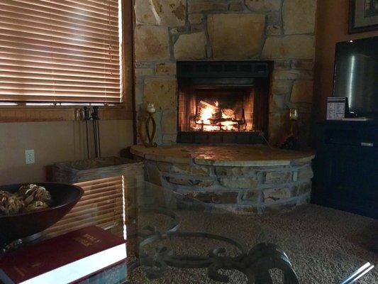 Living room and master bedroom fireplace