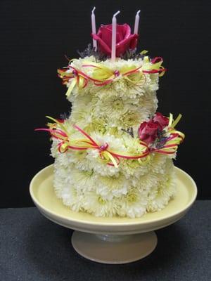 A birthday cake arrangement.