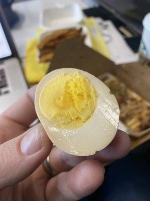 Overcooked "Soft" boiled Egg.