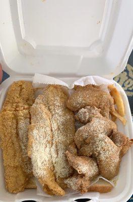 Fried chicken and fish combo