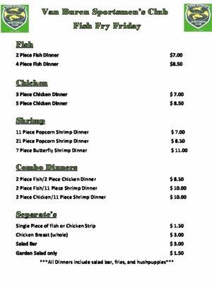 Fish Fry menu