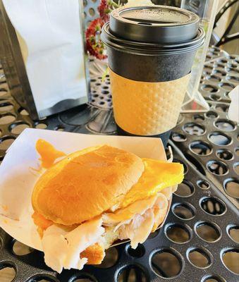 Turkey breakfast sandwich & Americano