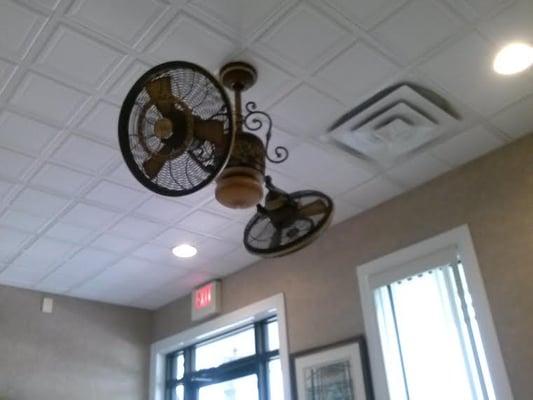 Super cool (pun intended) ceiling fan in the waiting room.