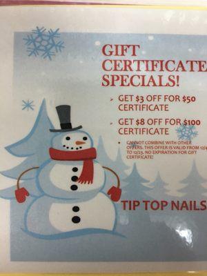 Gift card promotion winter 2017