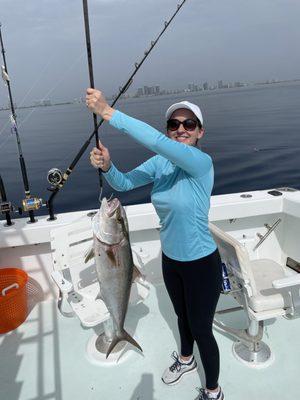 Wife with Large Amberjack