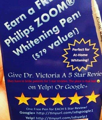 They bribe patients for 5 star reviews. Can you trust a review that has been paid for?