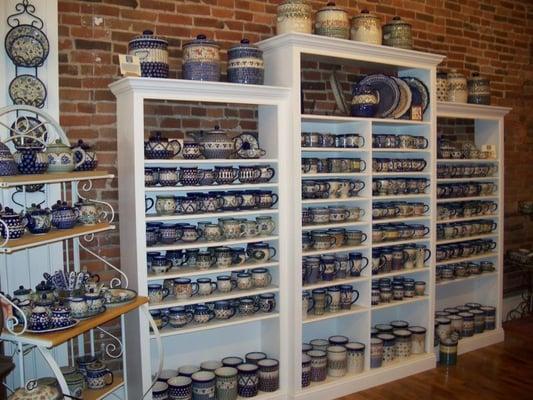 Polish Pottery cups and mugs--many different shapes and sizes!