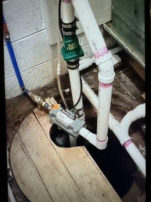 Nov 2020 - work that my plumber did- shutoff valve on - neat - no fresh cement around pump area